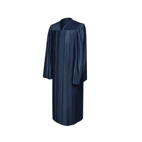 Shiny Navy Blue Bachelors Graduation Gown - College & University