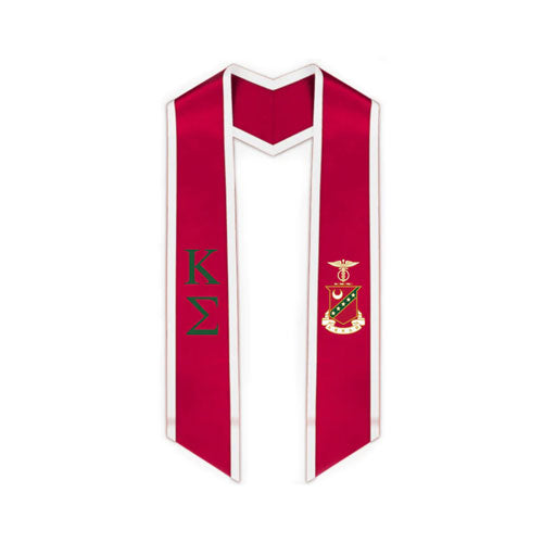 Kappa Sigma Trimmed Greek Lettered Graduation Stole w/ Crest