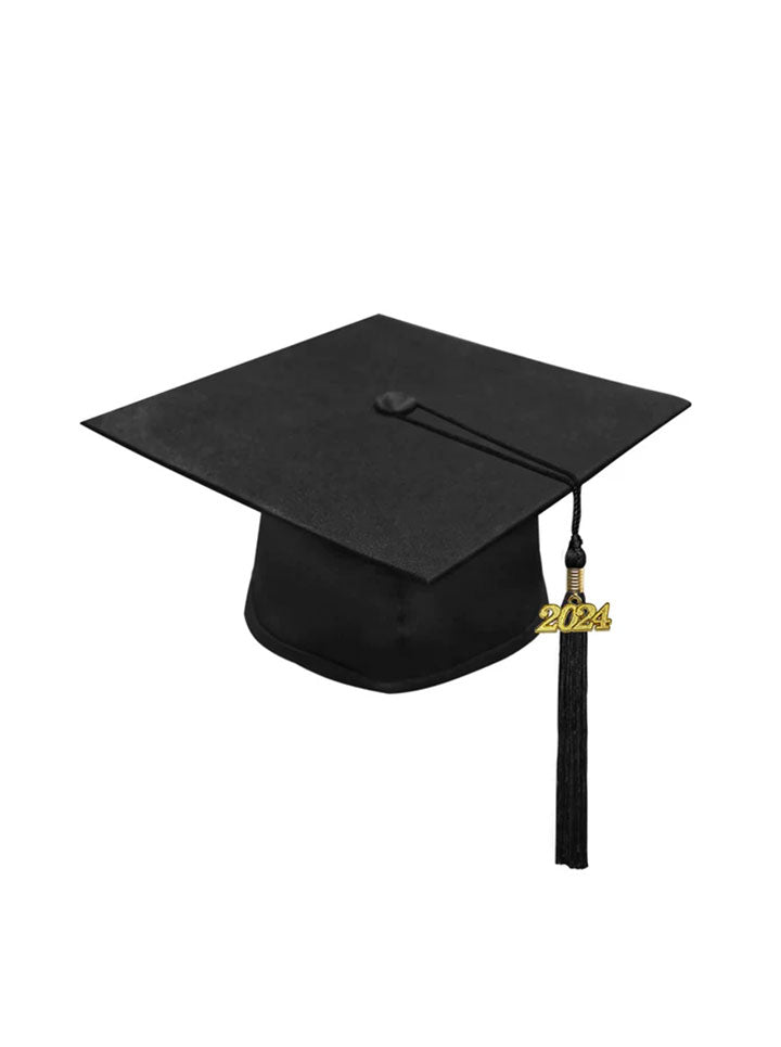 Matte Black High School Cap & Tassel - Graduation Caps