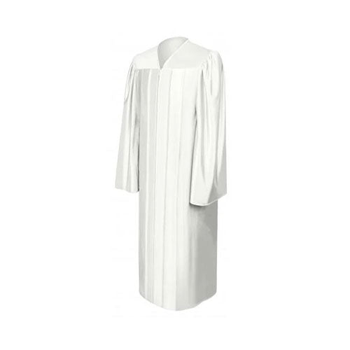 Shiny White Bachelors Graduation Gown - College & University