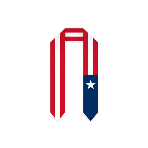 Puerto Rico Graduation Stole - Puerto Rican Flag Sash