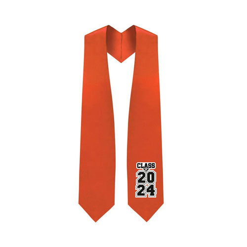 Orange "Class of 2024" Graduation Stole