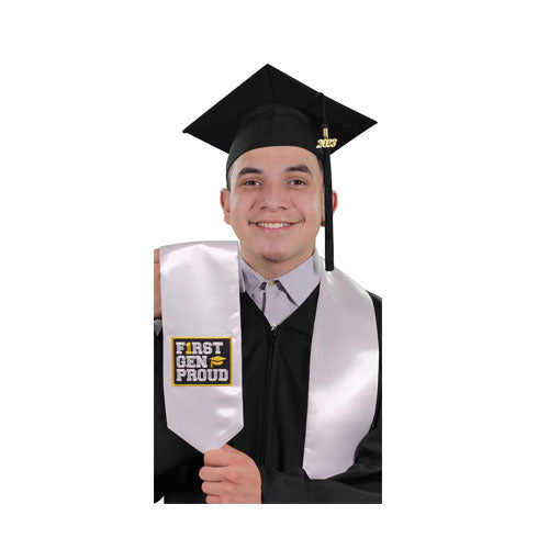 White First Gen Proud Graduation Stole