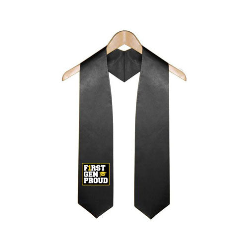 Black First Gen Proud Graduation Stole