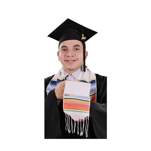 White Mexican Serape Graduation Stole/Sash