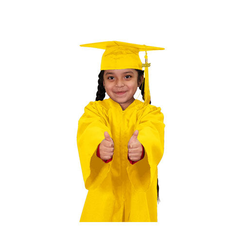 Child Matte Gold Graduation Cap & Gown - Preschool & Kindergarten