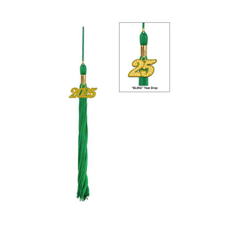 Matte Green High School Cap & Tassel