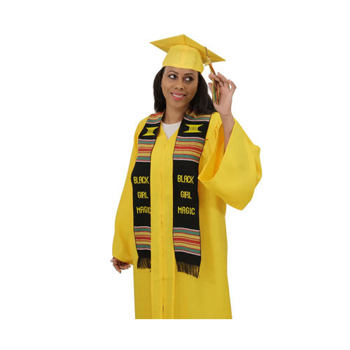 Black Girl Magic Graduation Kente Stole, Handwoven Kente Sash Cloth