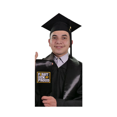 Black First Gen Proud Graduation Stole