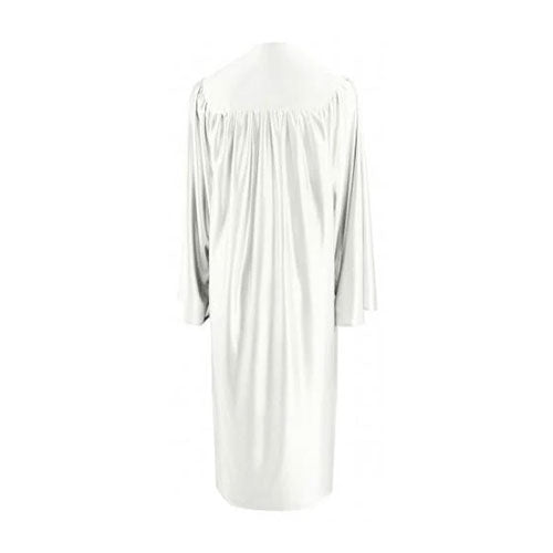 Shiny White Bachelors Graduation Gown - College & University