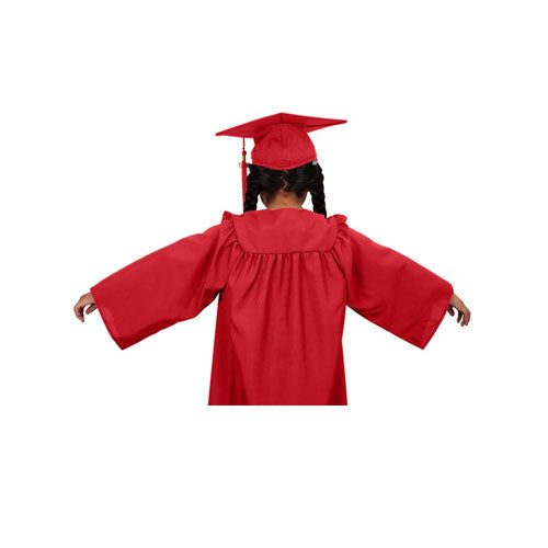 Child Matte Red Graduation Cap & Gown - Preschool & Kindergarten