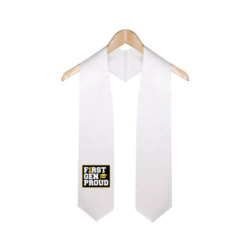 White First Gen Proud Graduation Stole