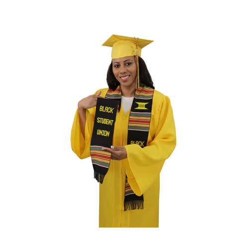 Black Student Union Graduation Kente Stole, Handwoven Kente Sash Cloth