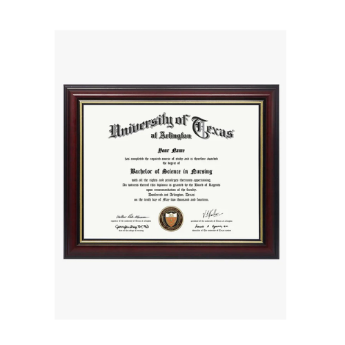 Graduation Certificate Real Wood Frame with Gold Trim 8.5"*11 - 3 Colors Available