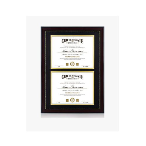 Double Certificate Document Recycled Polystyrene Frame for 8.5"*11" - 4 Colors Available