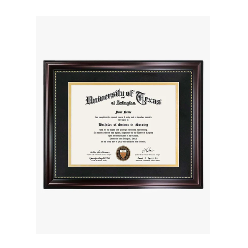 Certificate Document Recycled Polystyrene Frame with Black Gold Double Mat for 8.5"*11" - 2 Colors Available