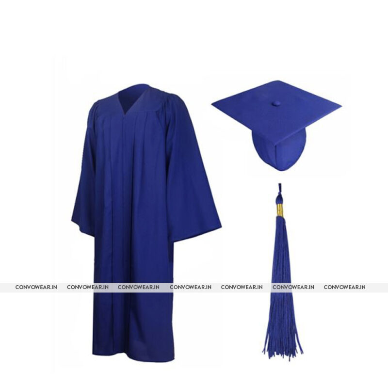 MATT FINISH ROYAL BLUE HAT AND GOWN