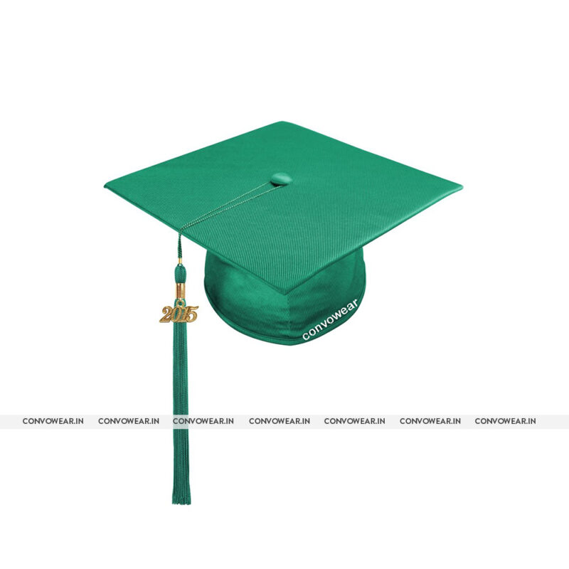 Green Satin Graduation Hat