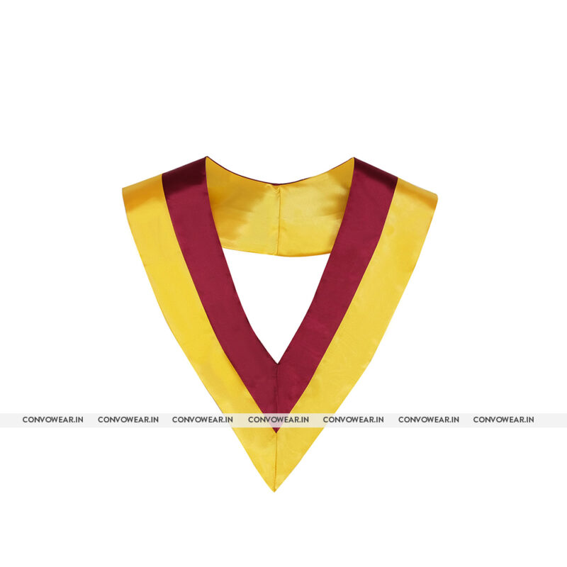 Maroon Stole With Yellow Border