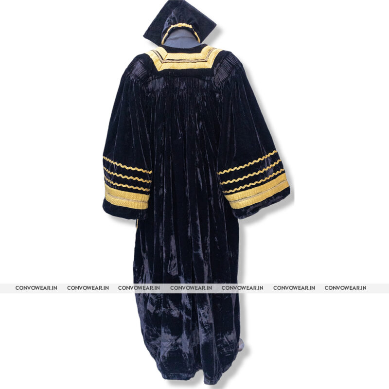 Black Velvet Dignitaries Gowns & Hat Golden Zig-Zag Stripe