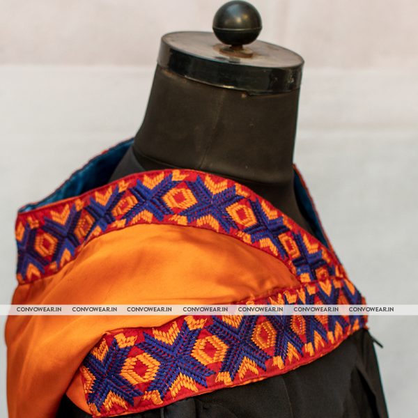 Orange Bachelor Hood With Embroidered Boder