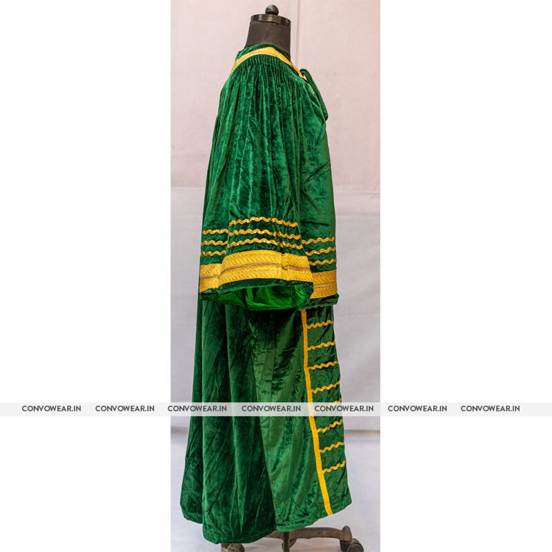 Green Velvet Dignitaries Gowns & Hat Golden Zig-Zag Stripe